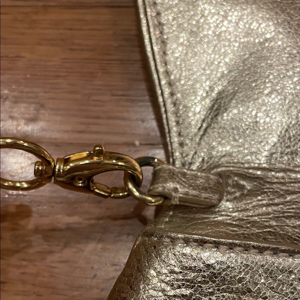 Tory Burch Metallic Gold Shoulder or Clutch Bag - Picture 6 of 9
